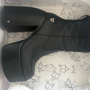 NAKED WOLFE Jailbreaker Black Leather platform boot. WORN ONCE
